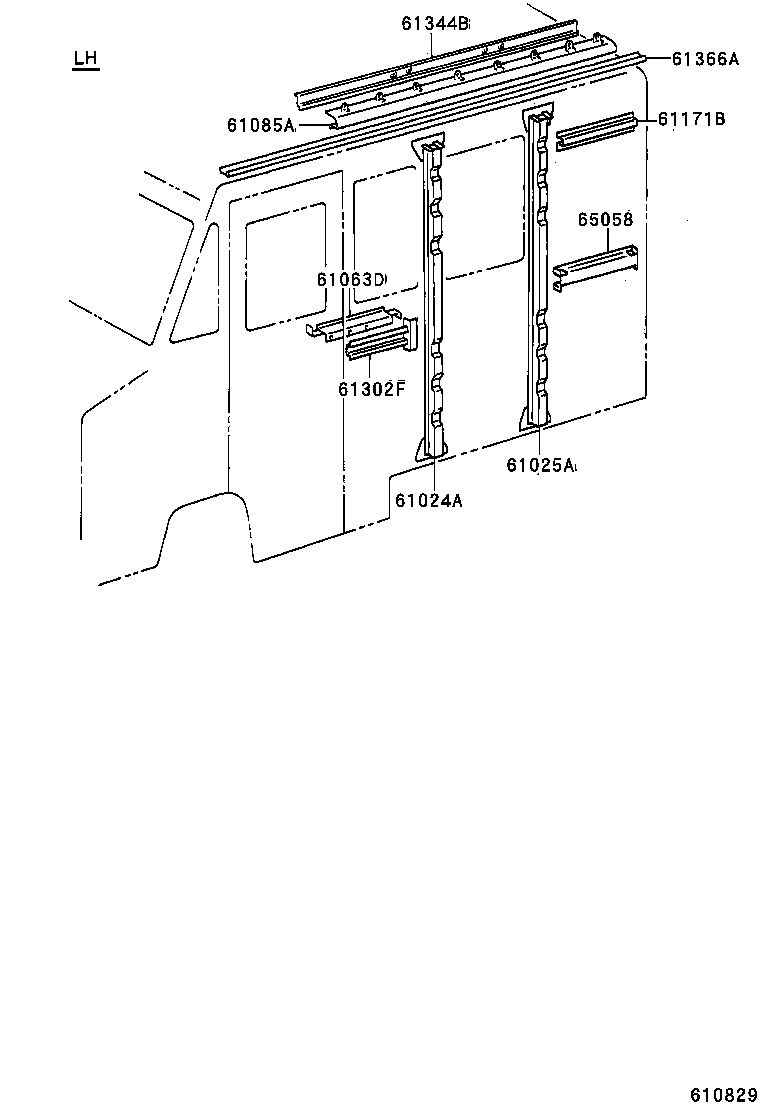 61014-36010 PILLAR SUB-ASSY, NO.5 RH product image