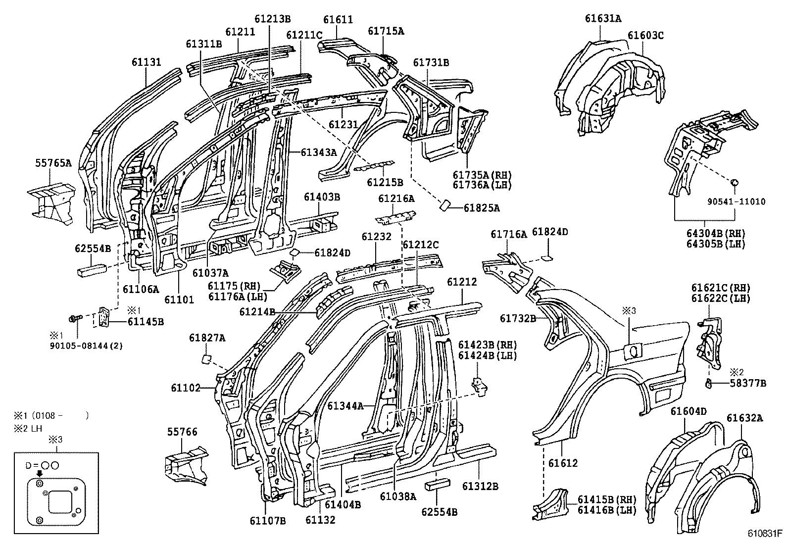 61631-32080 PANEL, QUARTER WHEEL HOUSE, OUTER RH product image