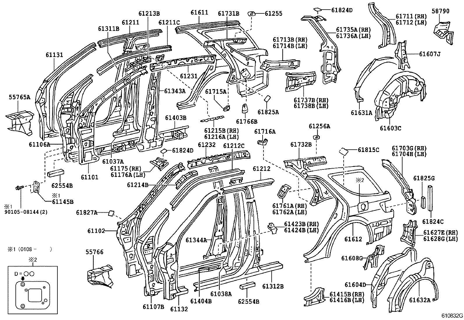61631-32080 PANEL, QUARTER WHEEL HOUSE, OUTER RH product image