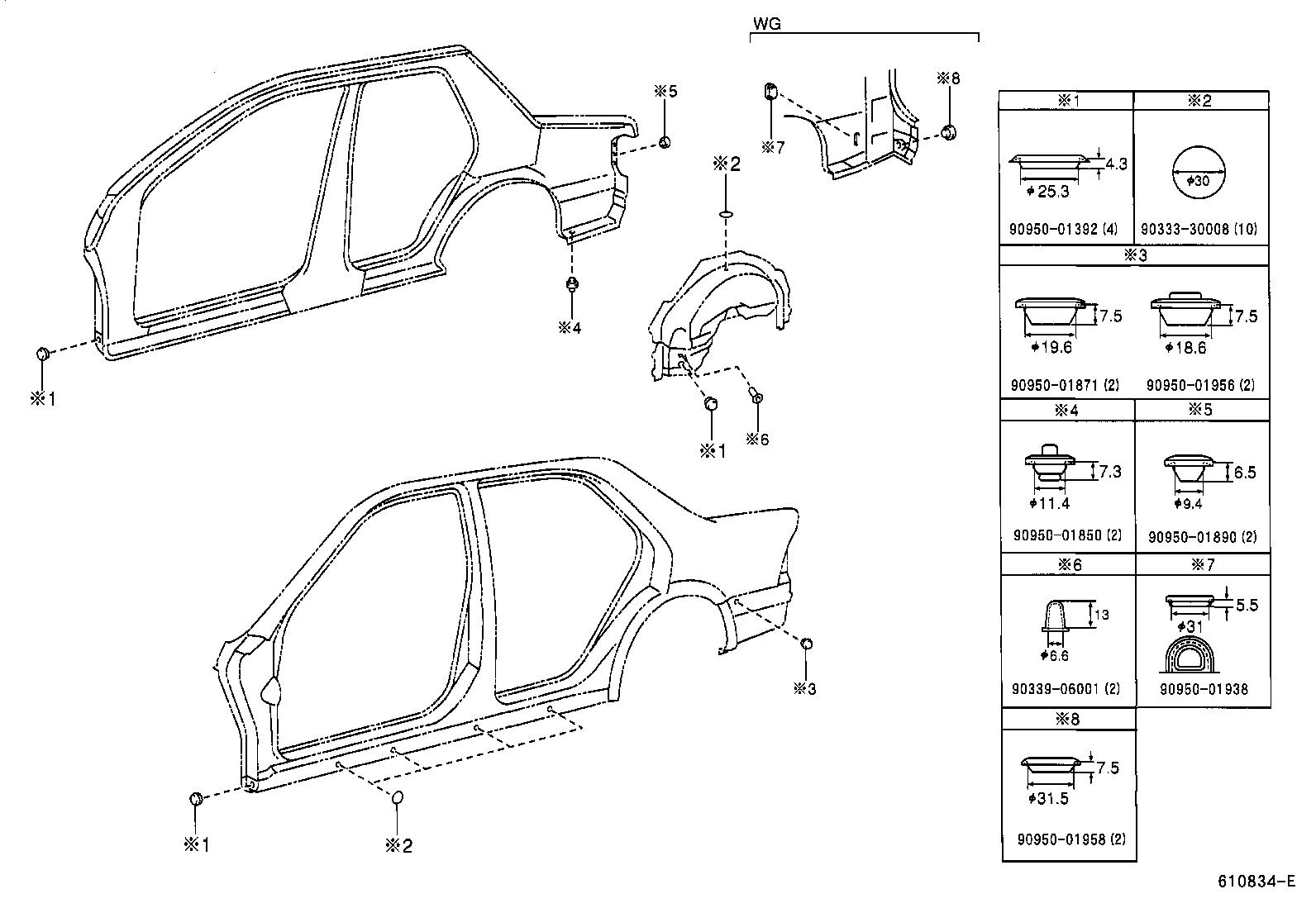 61631-32080 PANEL, QUARTER WHEEL HOUSE, OUTER RH product image