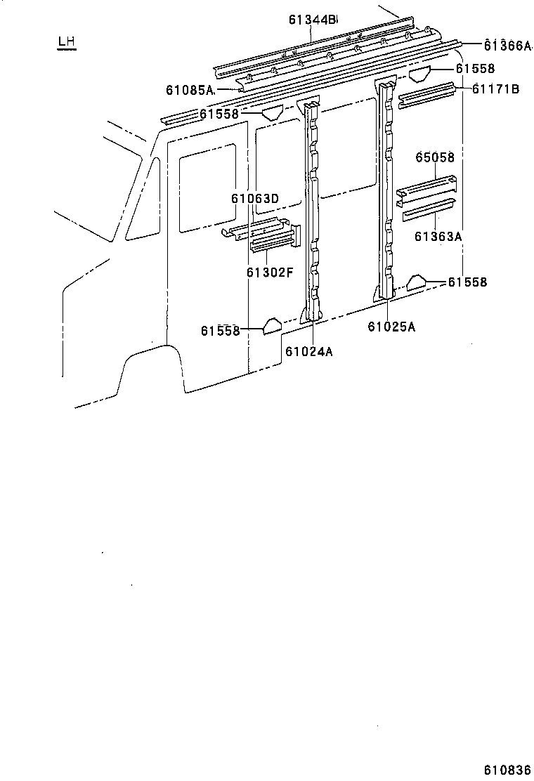 61014-26010 PILLAR SUB-ASSY, NO.4 RH product image