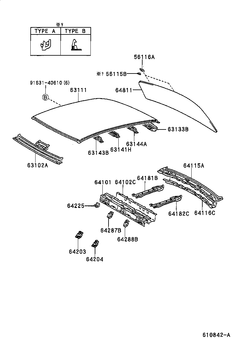 63111-32210 PANEL, ROOF product image
