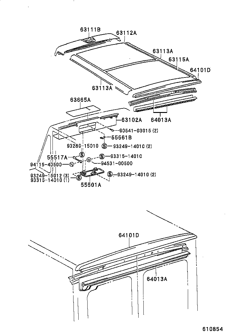63103-90D02 REINFORCEMENT SUB-ASSY, ROOF PANEL product image