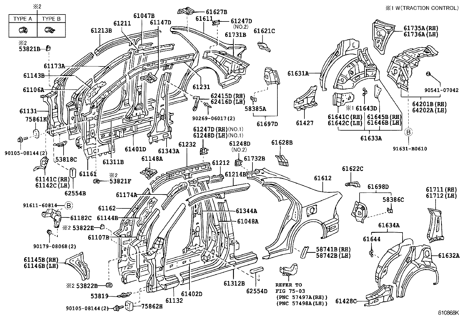 53818-53010 REINFORCEMENT, FRONT FENDER, REAR RH product image
