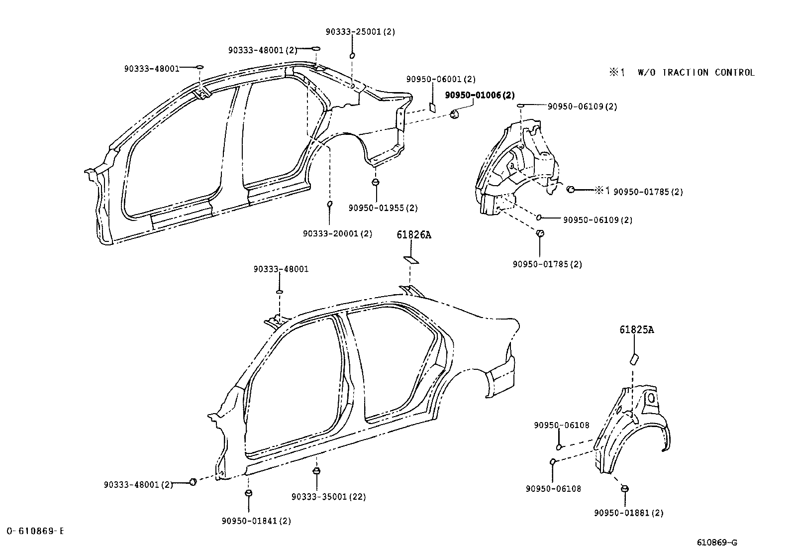 61601-53010 PANEL, QUARTER, RH product image