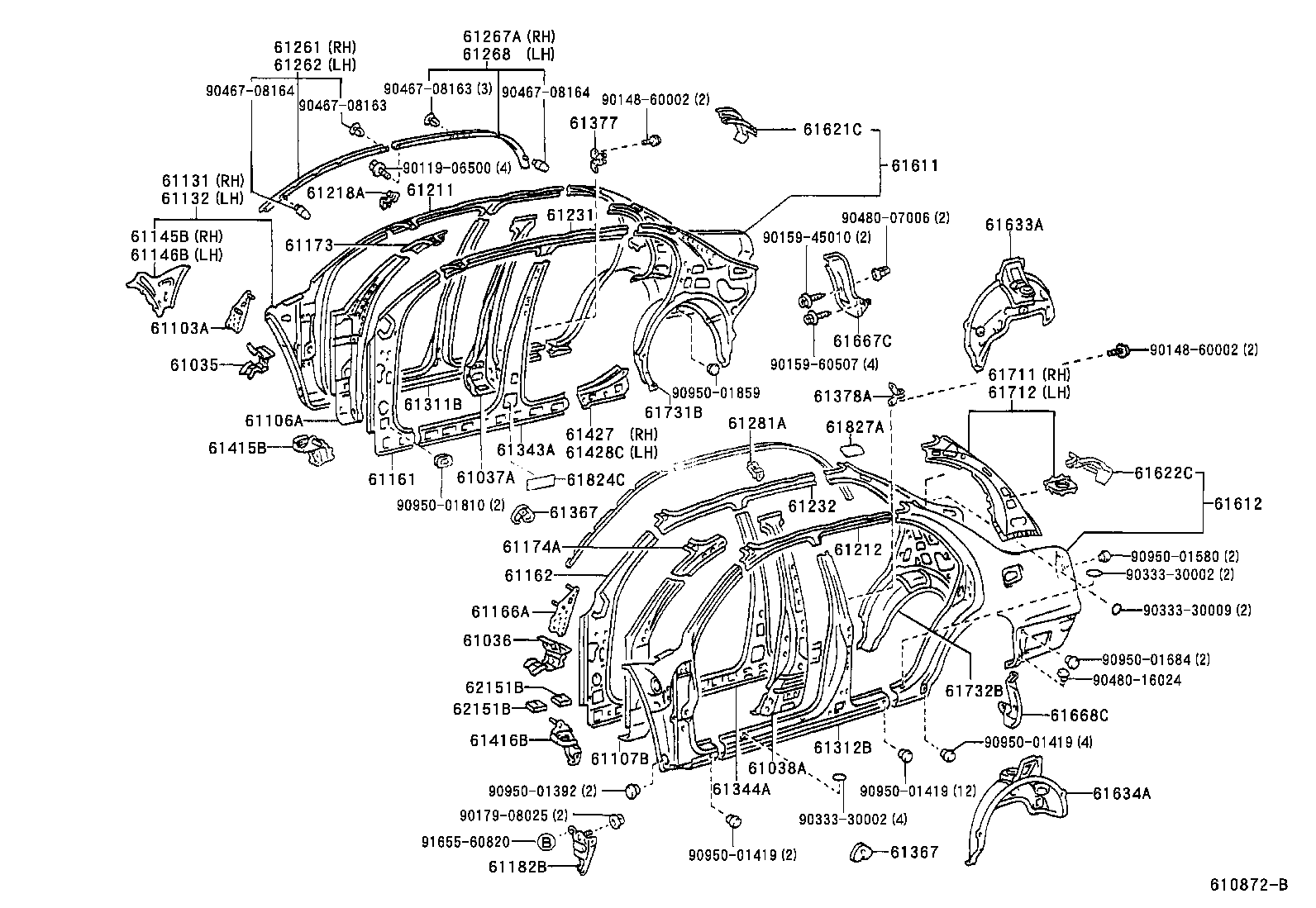 61611-30740 PANEL, QUARTER, RH product image