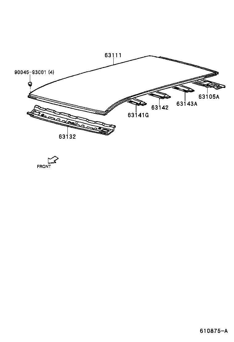 63142-97201 REINFORCEMENT, ROOF PANEL, NO.2 product image