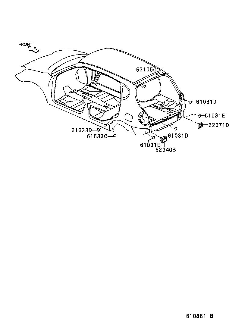 62930-87203 DUCT ASSY, QUARTER VENT, LH product image