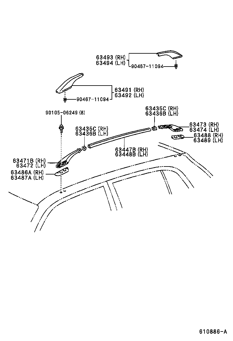 63161-10010 PLATE, ROOF HEADER PANEL, NO.1 product image
