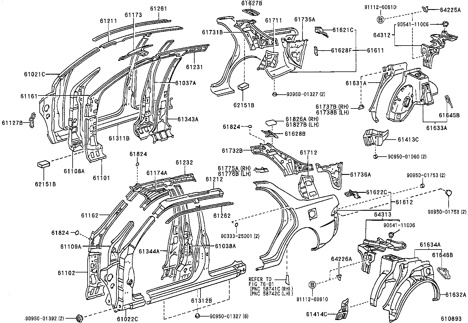 61601-2D902 PANEL, QUARTER, RH product image