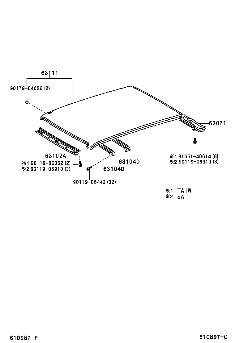 63111-0B100 PANEL, ROOF product image
