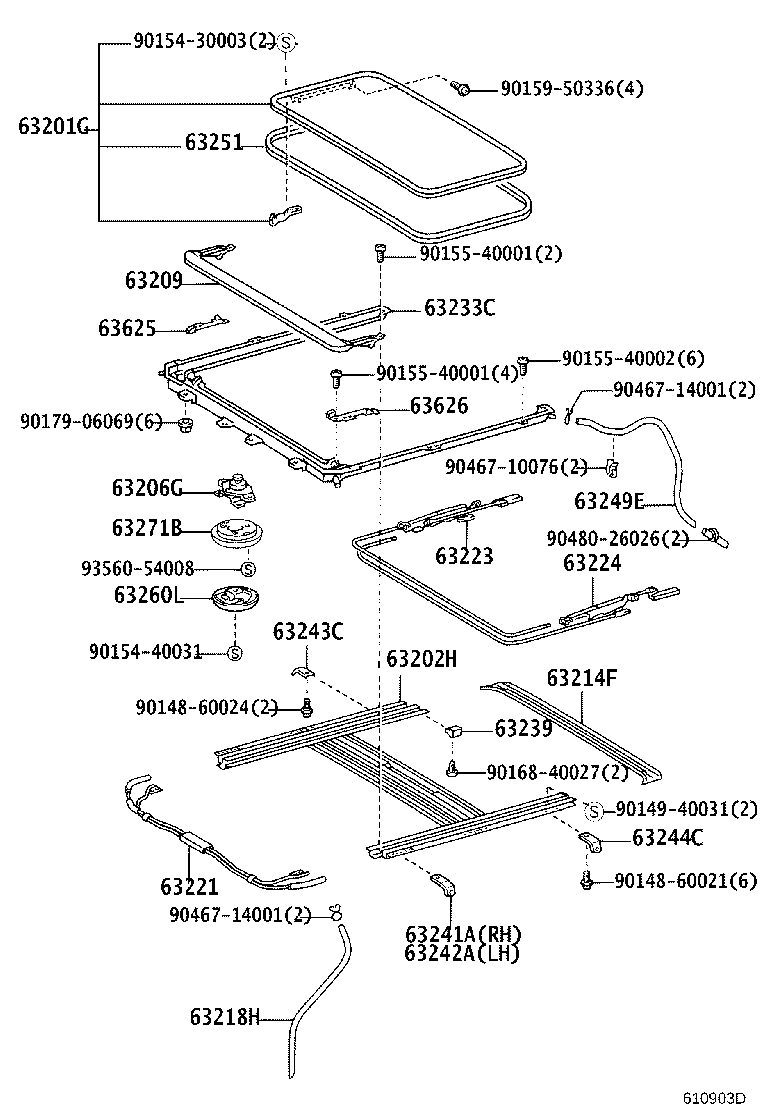 63200-52010 HOUSING SUB-ASSY, SLIDING ROOF product image
