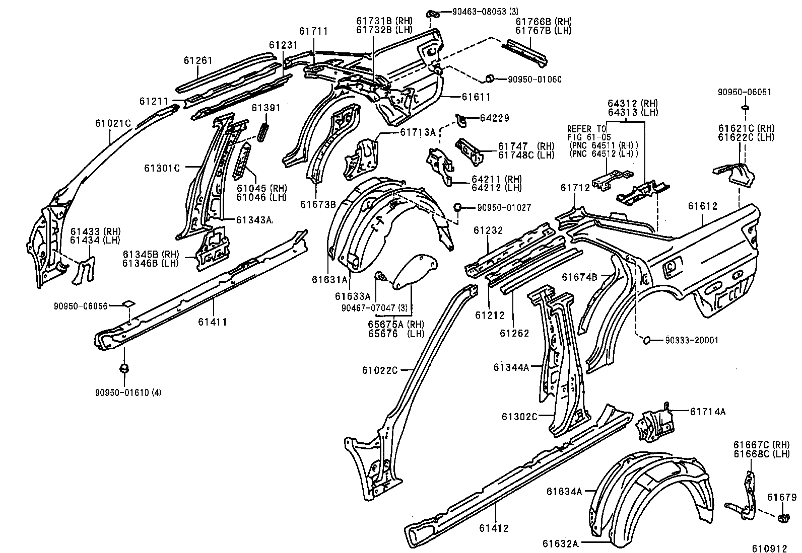 61601-30919 PANEL, QUARTER, RH product image