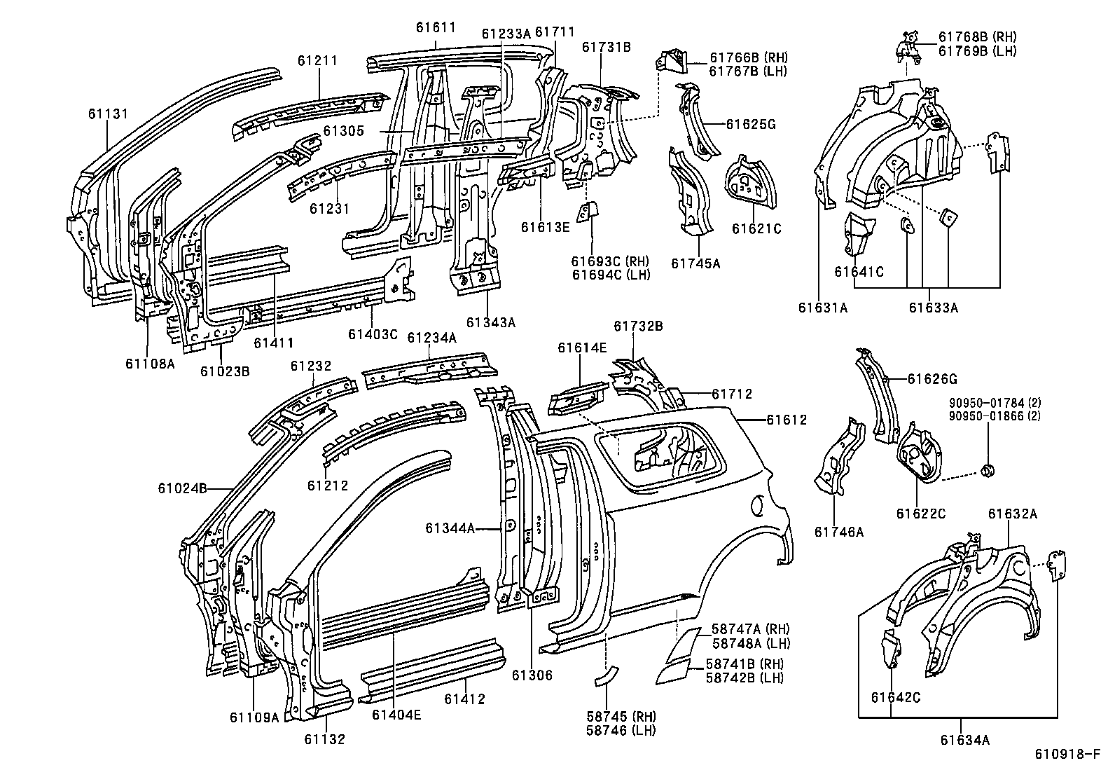 61815-32020 COVER, ROOF SIDE, INNER UPPER RH product image