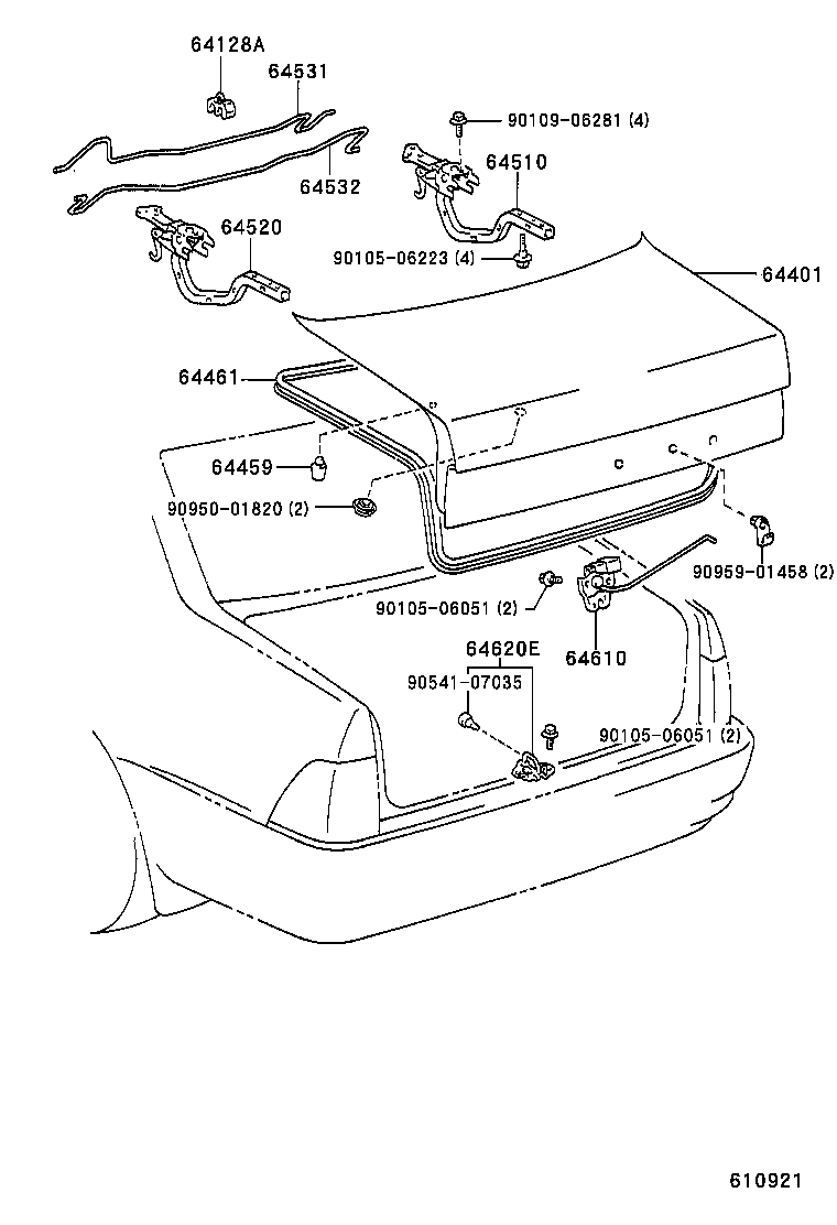 64461-30260 WEATHERSTRIP, LUGGAGE COMPARTMENT DOOR product image