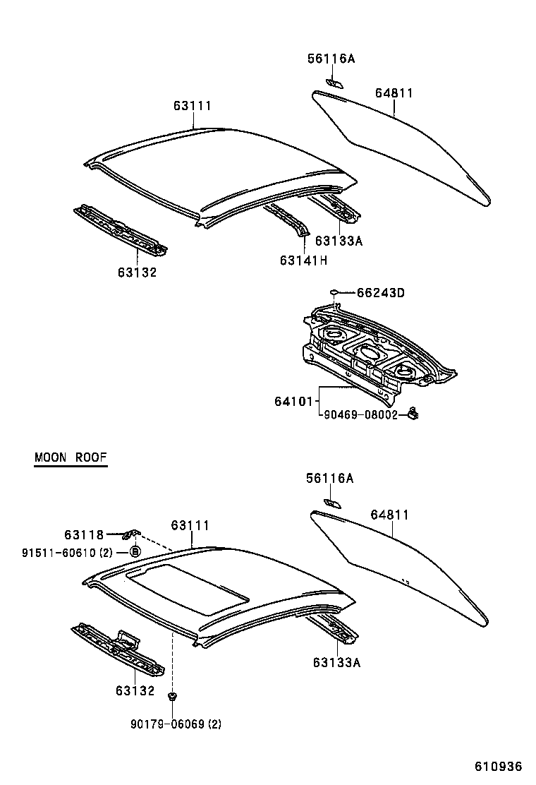 63111-12922 PANEL, ROOF product image