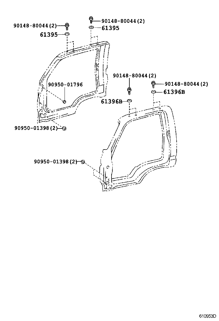 61234-37080 RAIL, ROOF SIDE, INNER NO.2 LH product image