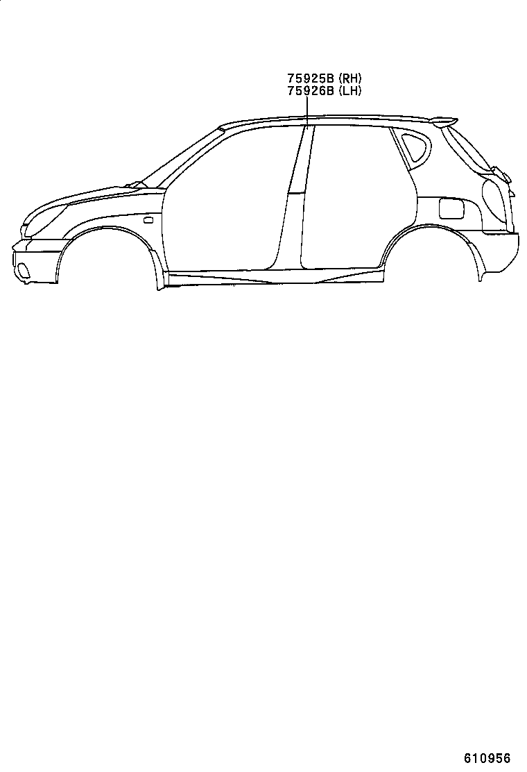61346-97201 PILLAR, CENTER BODY, INNER LOWER LH product image