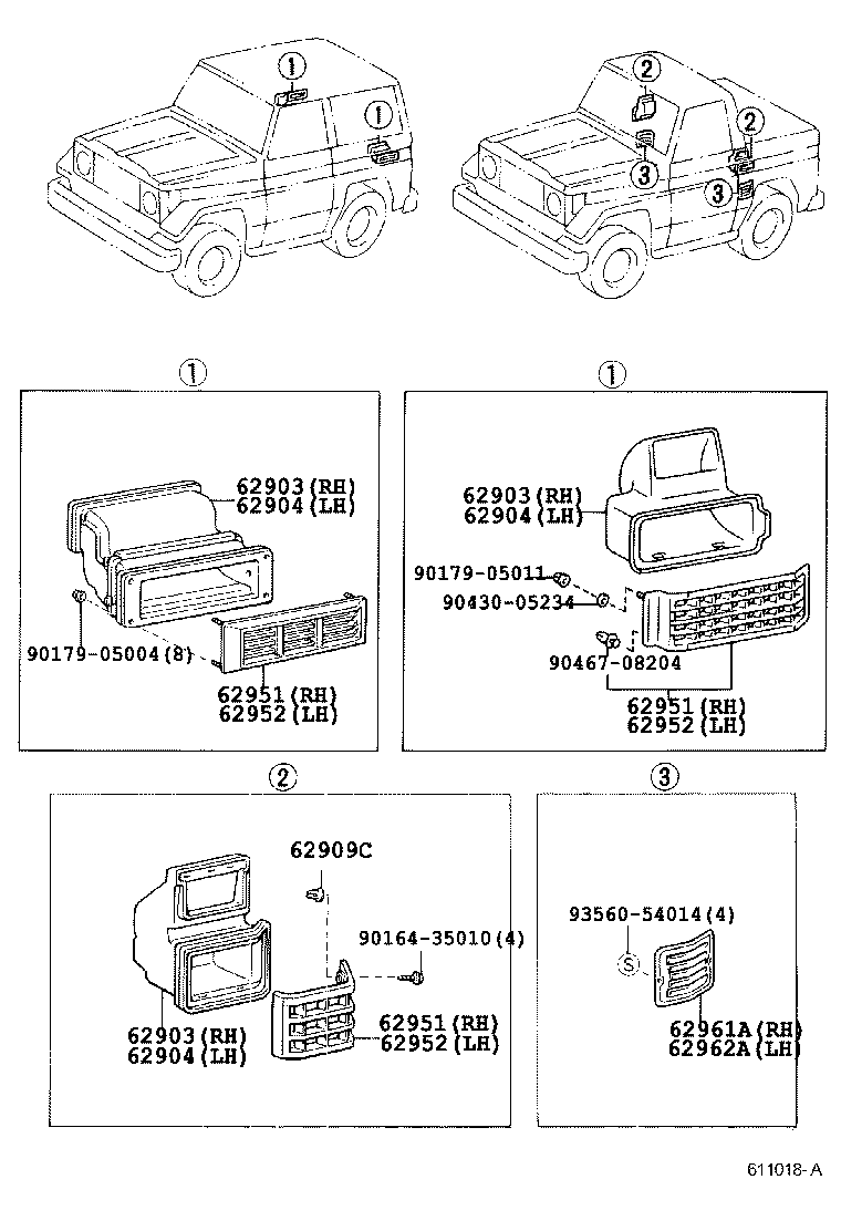 62903-60030 DUCT SUB-ASSY, QUARTER VENTILATOR, RH product image