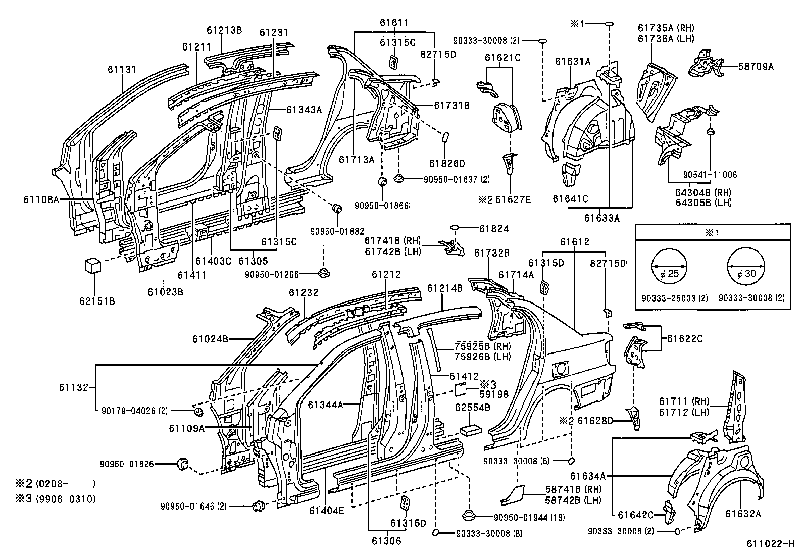 Toyota 61232-52091 RAIL, ROOF SIDE, INNER LH