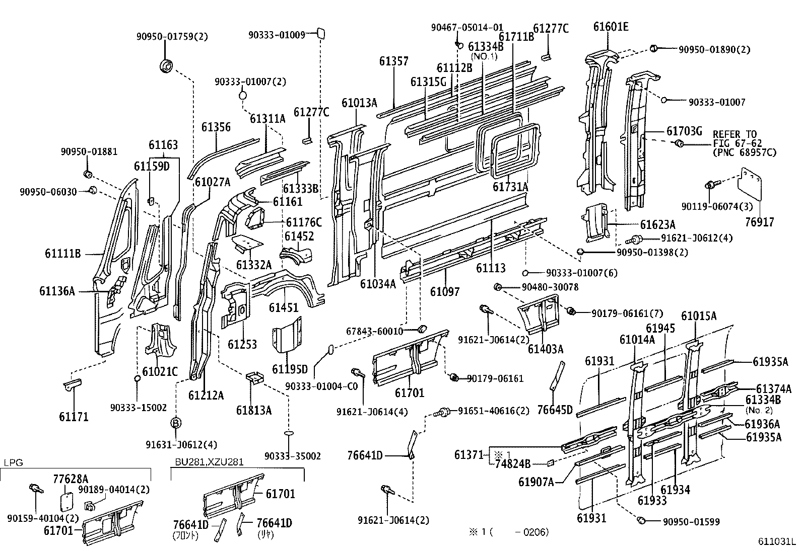 61027-37060 PILLAR SUB-ASSY, FRONT BODY, OUTER RH product image