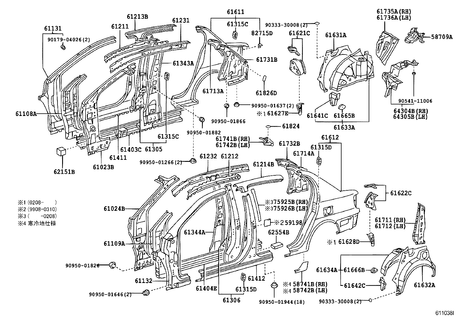 61607-52911 PANEL, QUARTER WHEEL HOUSE, INNER RH product image