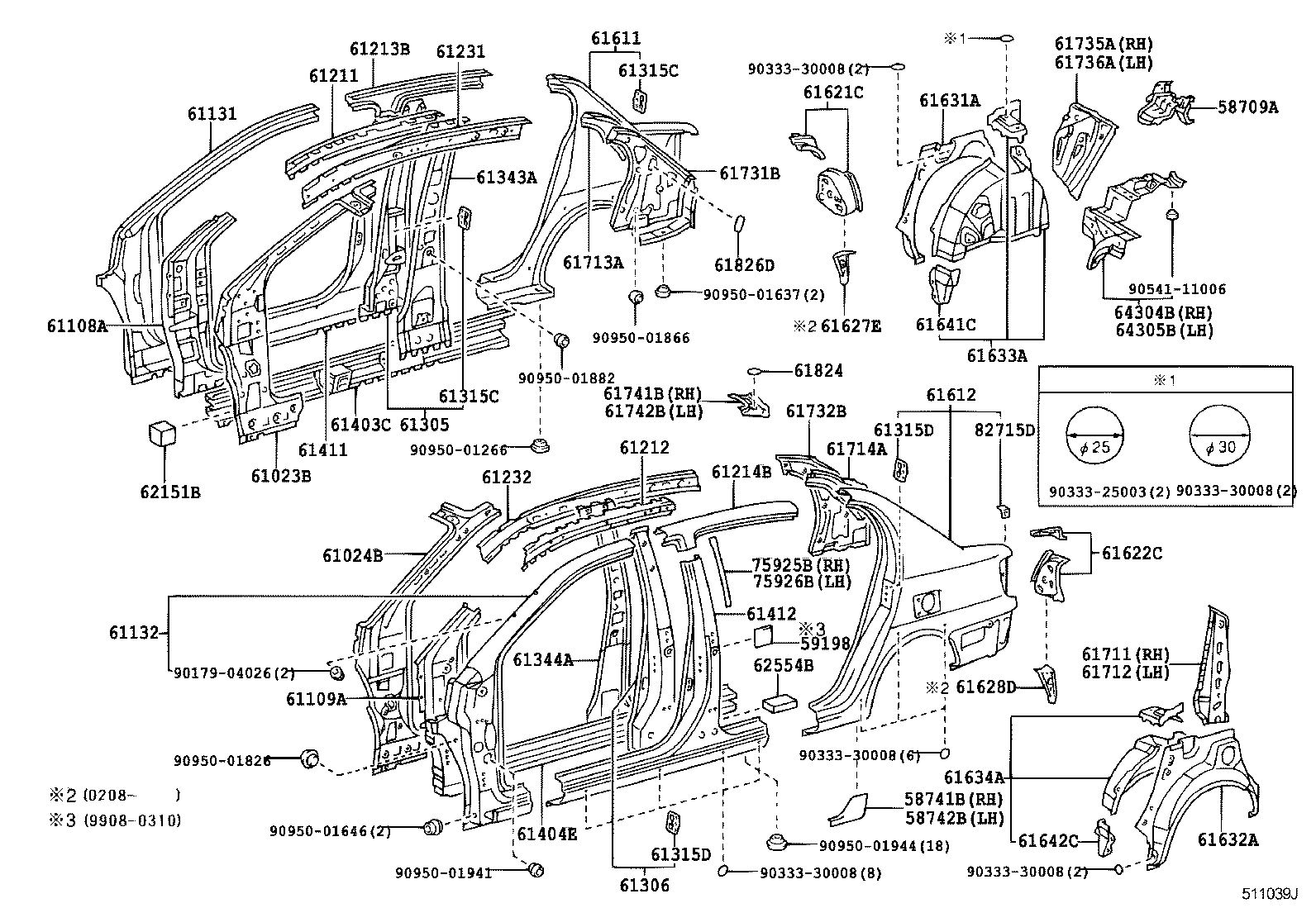 61601-52070 PANEL, QUARTER, RH product image