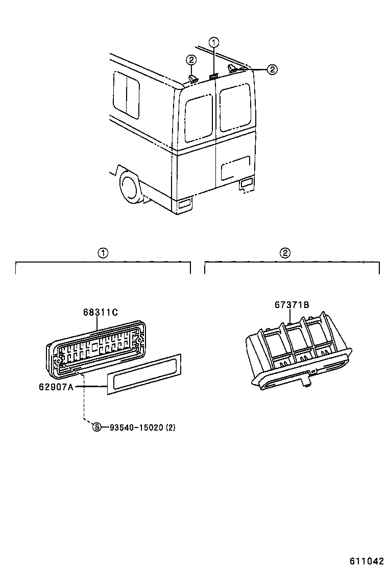 62907-37010 GARNISH SUB-ASSY, QUARTER PANEL AIR INLET, RH product image