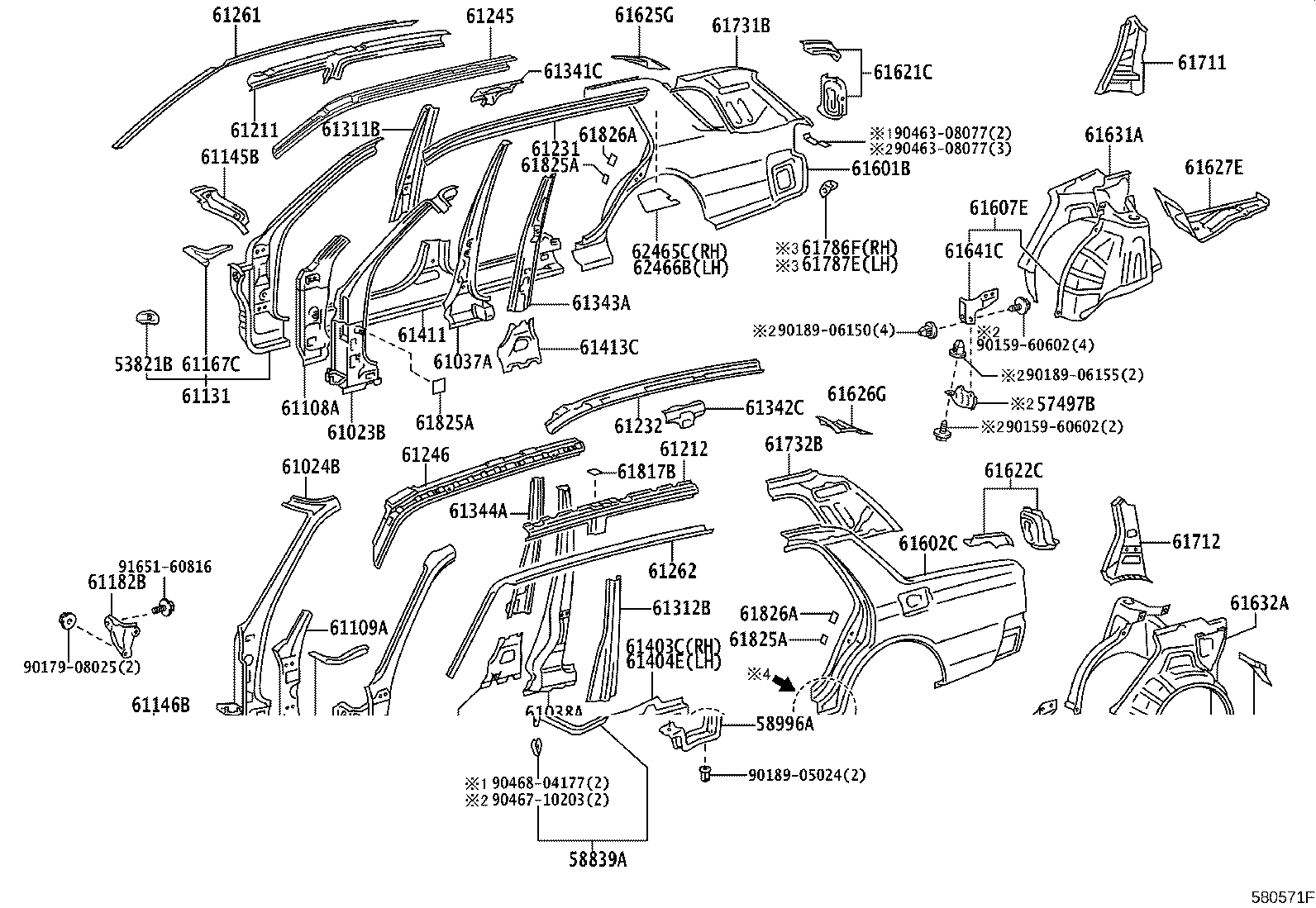 61622-43901 TROUGH, LUGGAGE COMPARTMENT OPENING, LH product image