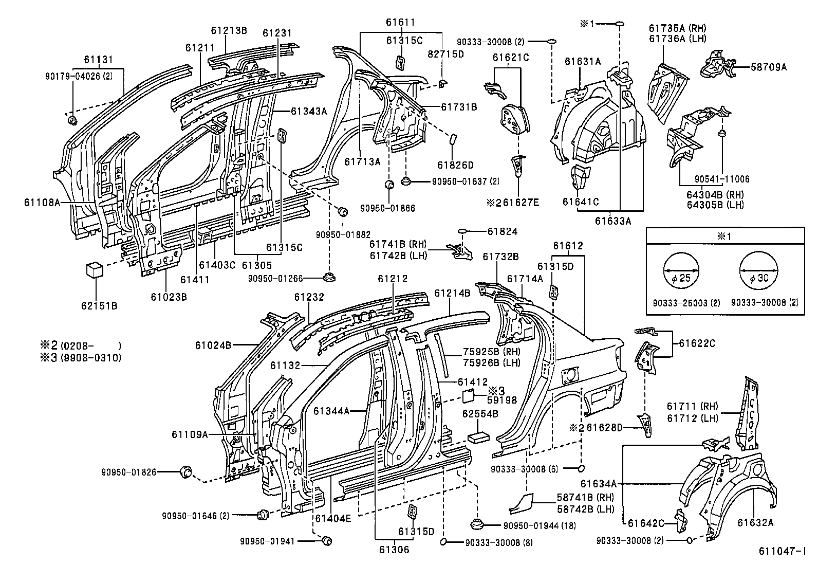 61601-52070 PANEL, QUARTER, RH product image
