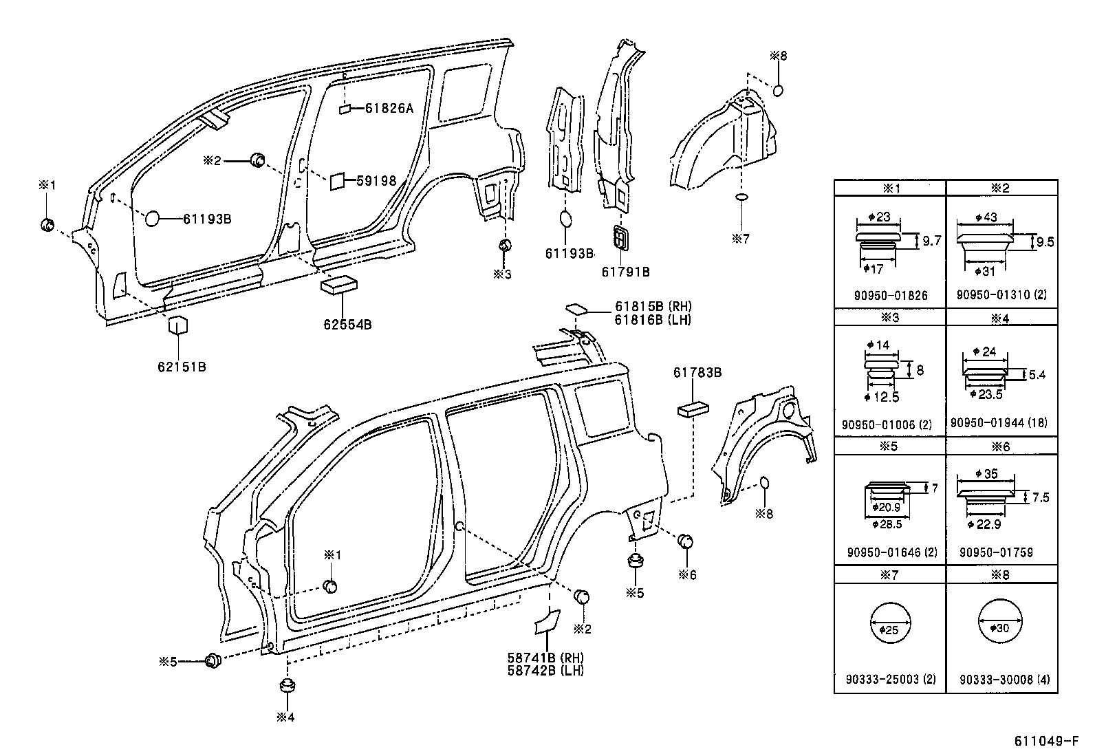 61607-52906 PANEL, QUARTER WHEEL HOUSE, INNER RH product image