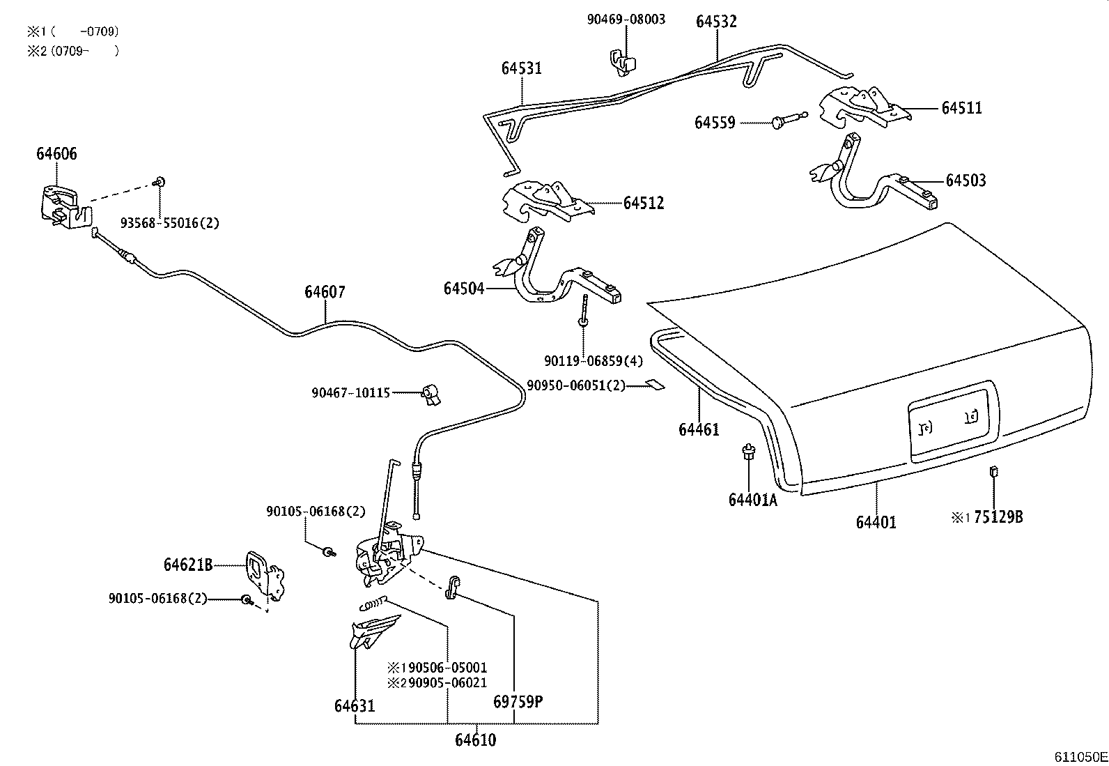 64503-43010 ARM SUB-ASSY, LUGGAGE COMPARTMENT DOOR HINGE, RH product image