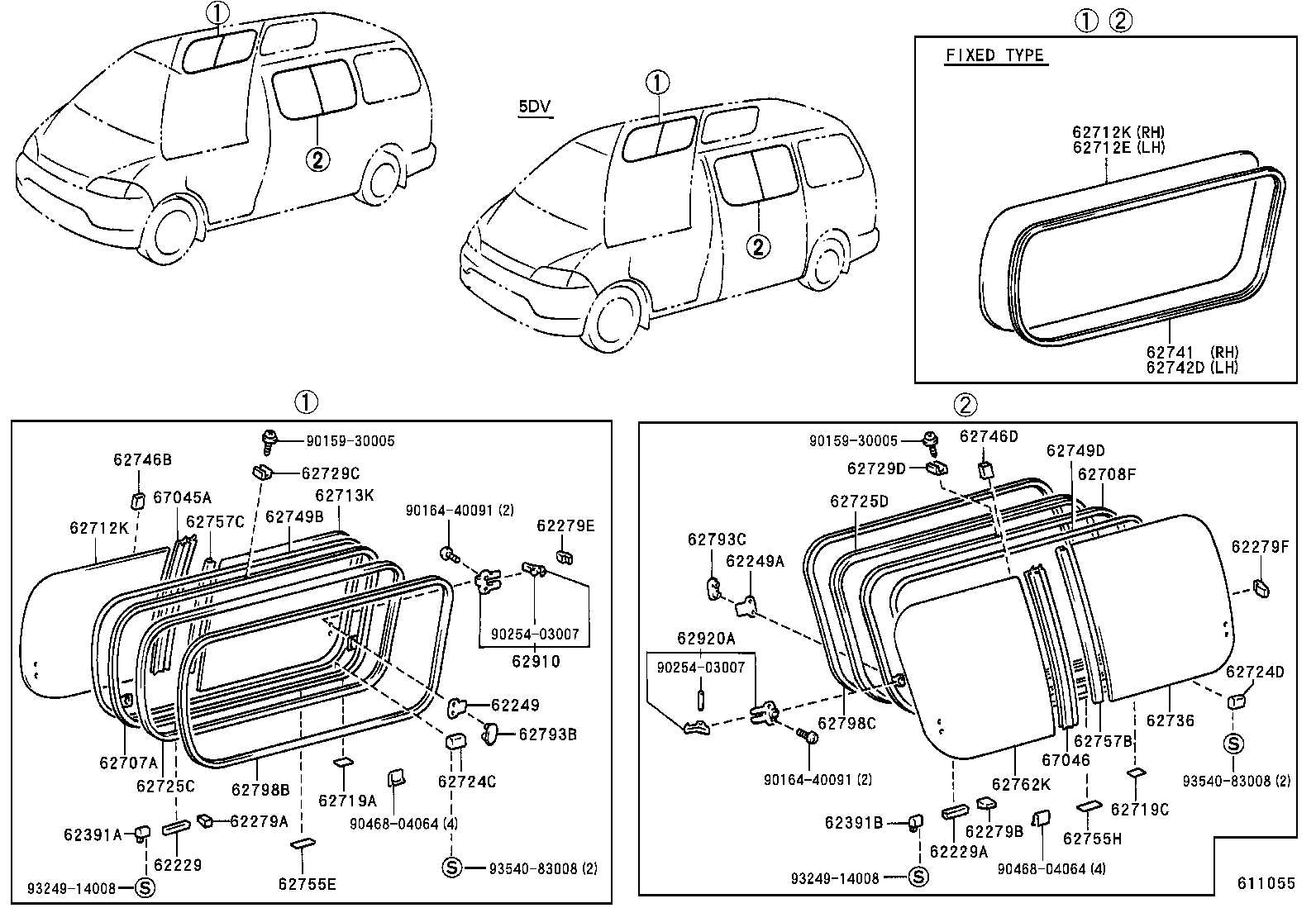 62279-26040 SPACER, SIDE WINDOW FRAME product image