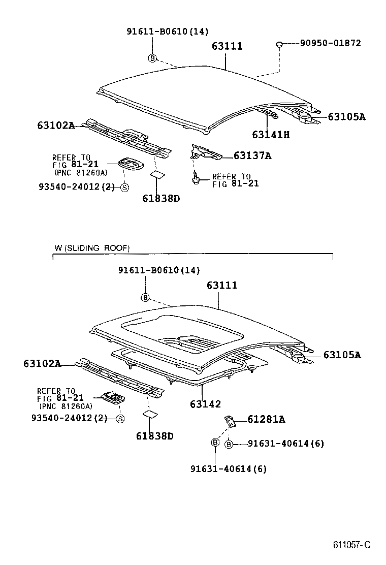 63111-20610 PANEL, ROOF product image