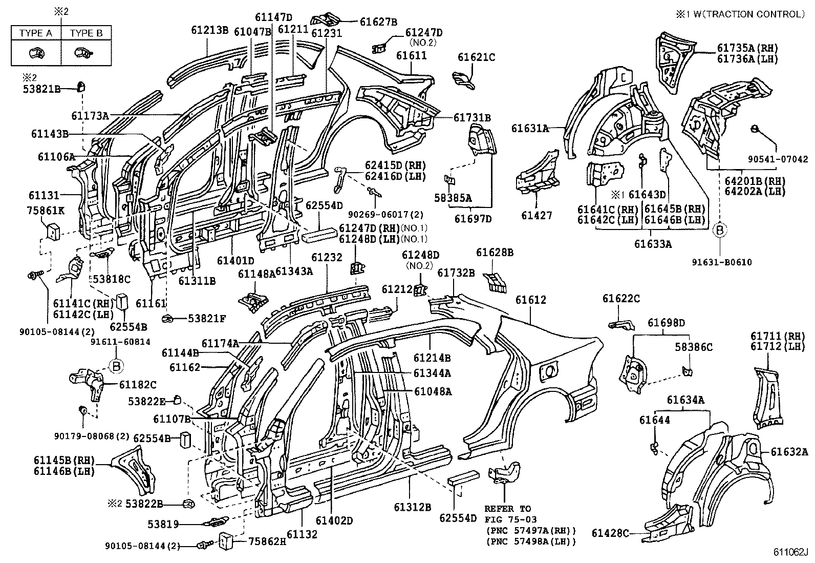 61601-53010 PANEL, QUARTER, RH product image