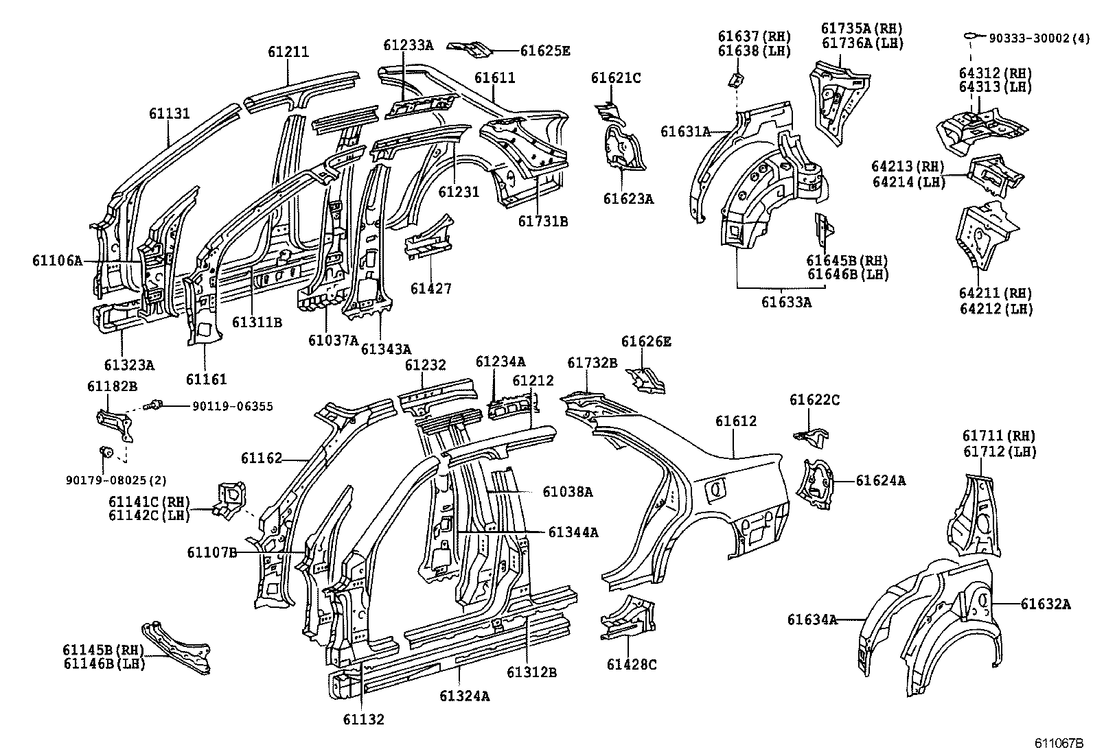 61622-31010 TROUGH, BACK DOOR OPENING, LH product image