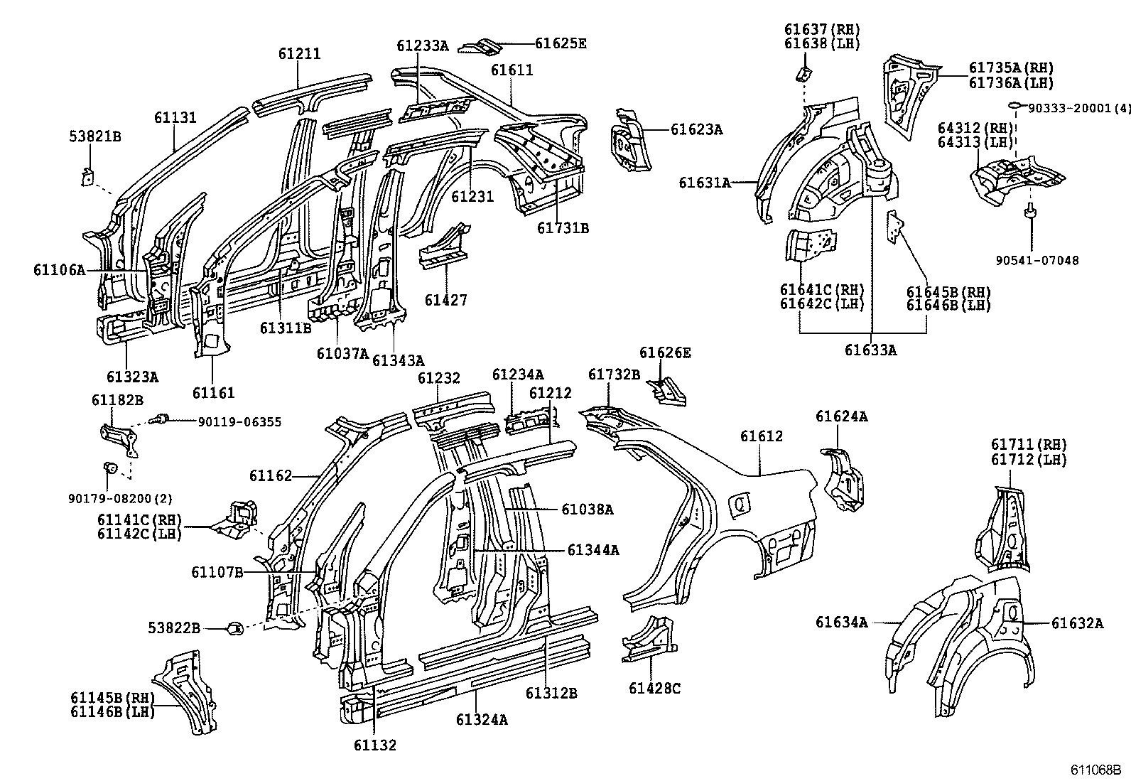 61622-31010 TROUGH, BACK DOOR OPENING, LH product image