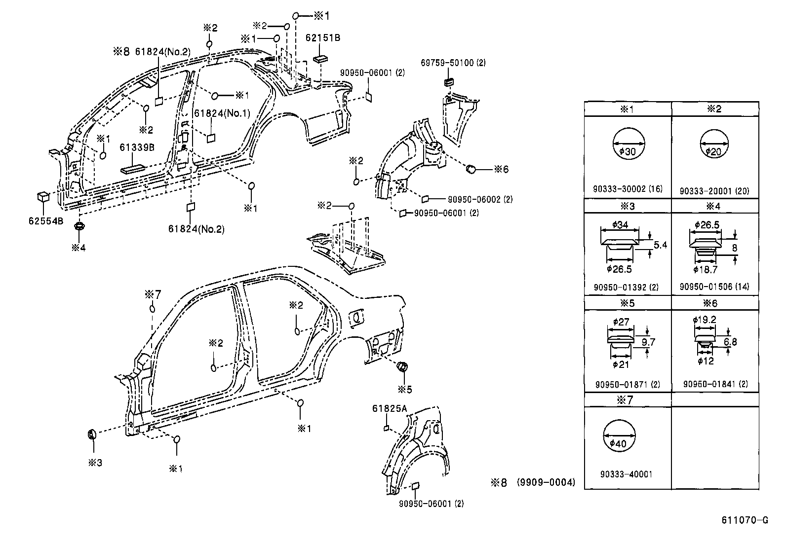 61344-30210 PILLAR, CENTER BODY, INNER LH product image
