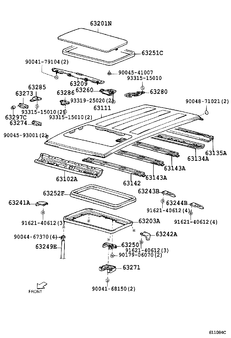 63142-87401 REINFORCEMENT, ROOF PANEL, NO.2 product image