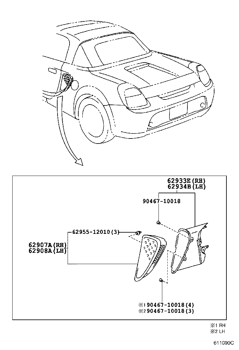 Toyota 62934-17030 DUCT, QUARTER VENT, INNER LH