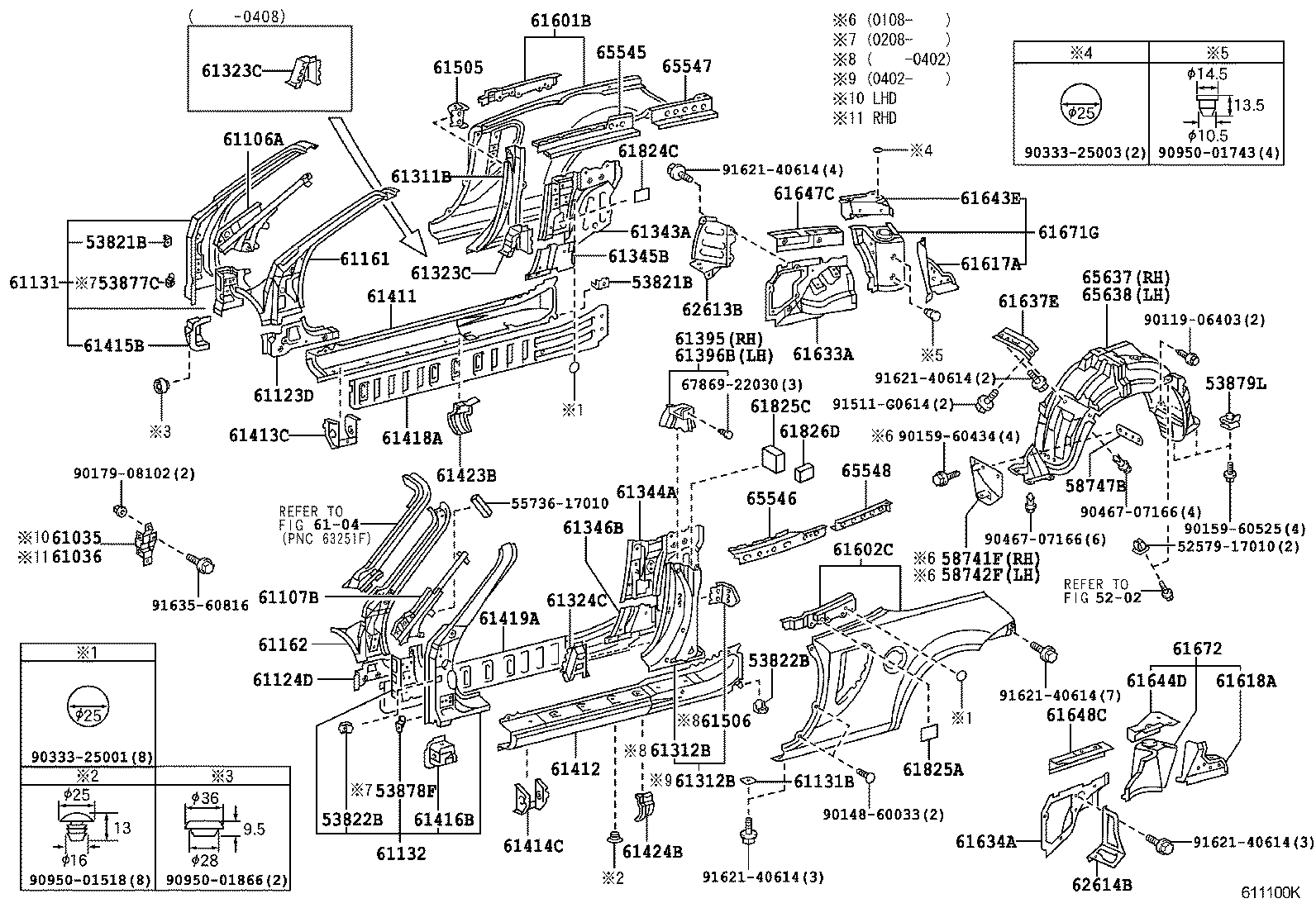 Toyota 61308-17012 PILLAR, CENTER BODY, INNER LH