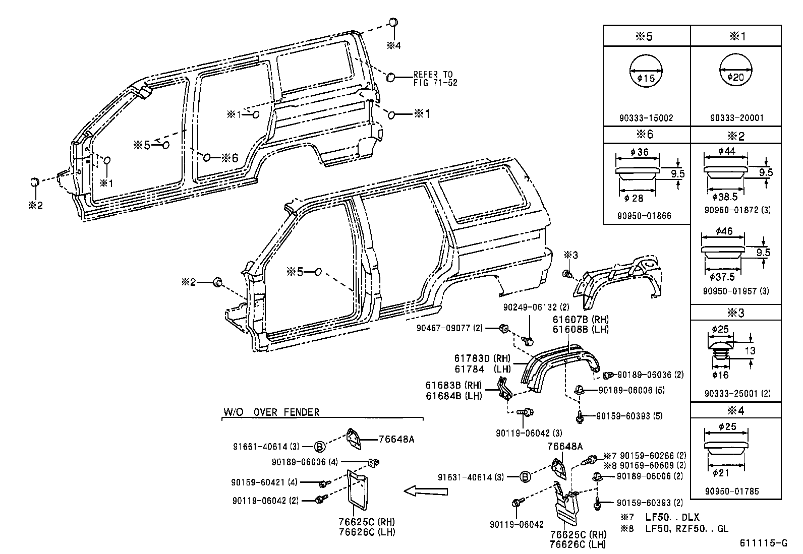 61014-0B010 PILLAR SUB-ASSY, NO.4 RH product image