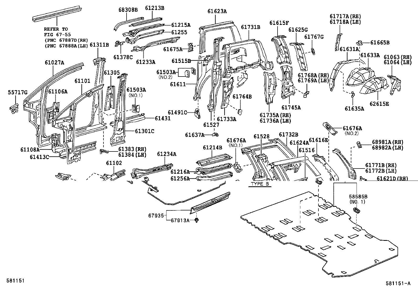 61027-28100 PILLAR SUB-ASSY, FRONT BODY, OUTER RH product image