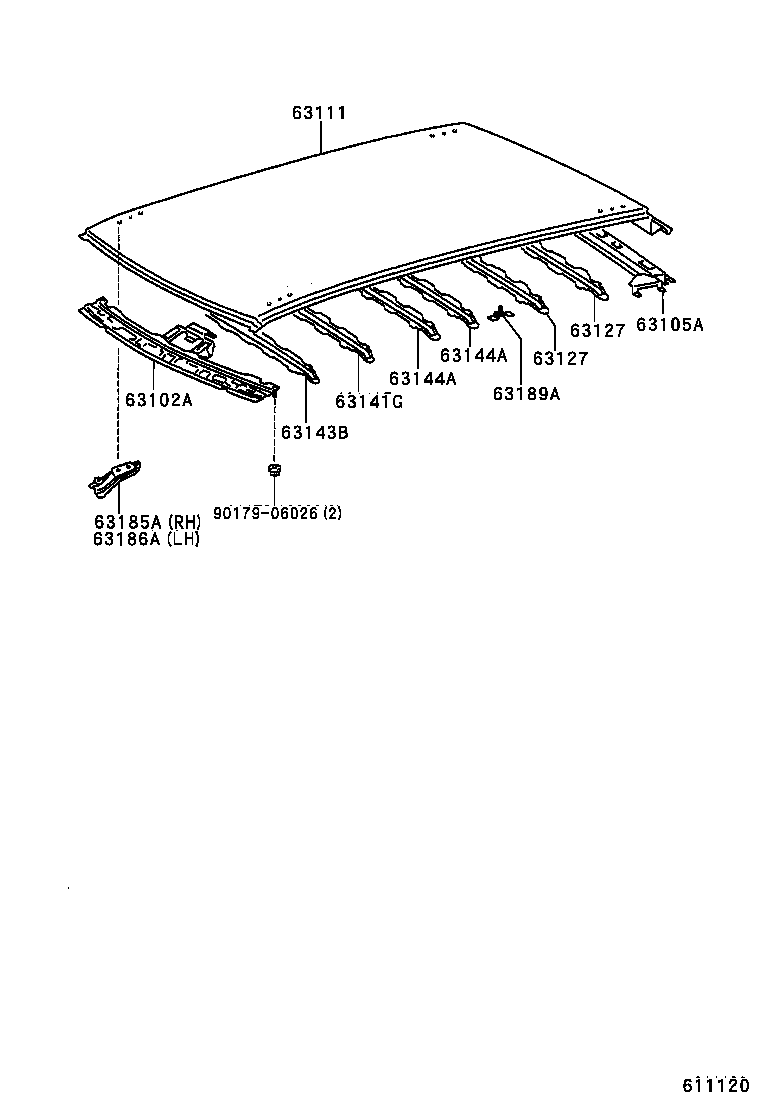 63111-30470 PANEL, ROOF product image