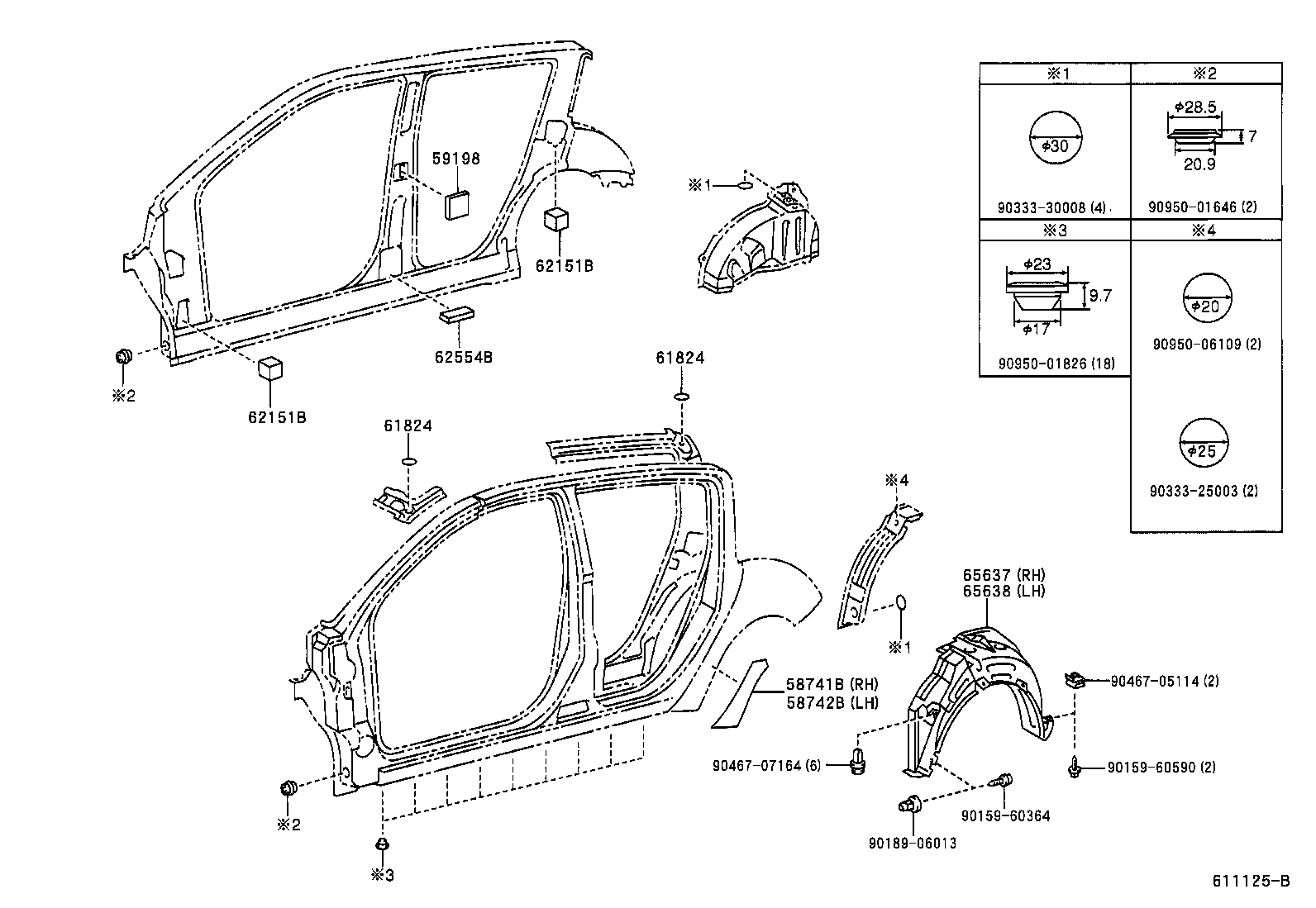 58741-52061 PROTECTOR, QUARTER PANEL, RH product image