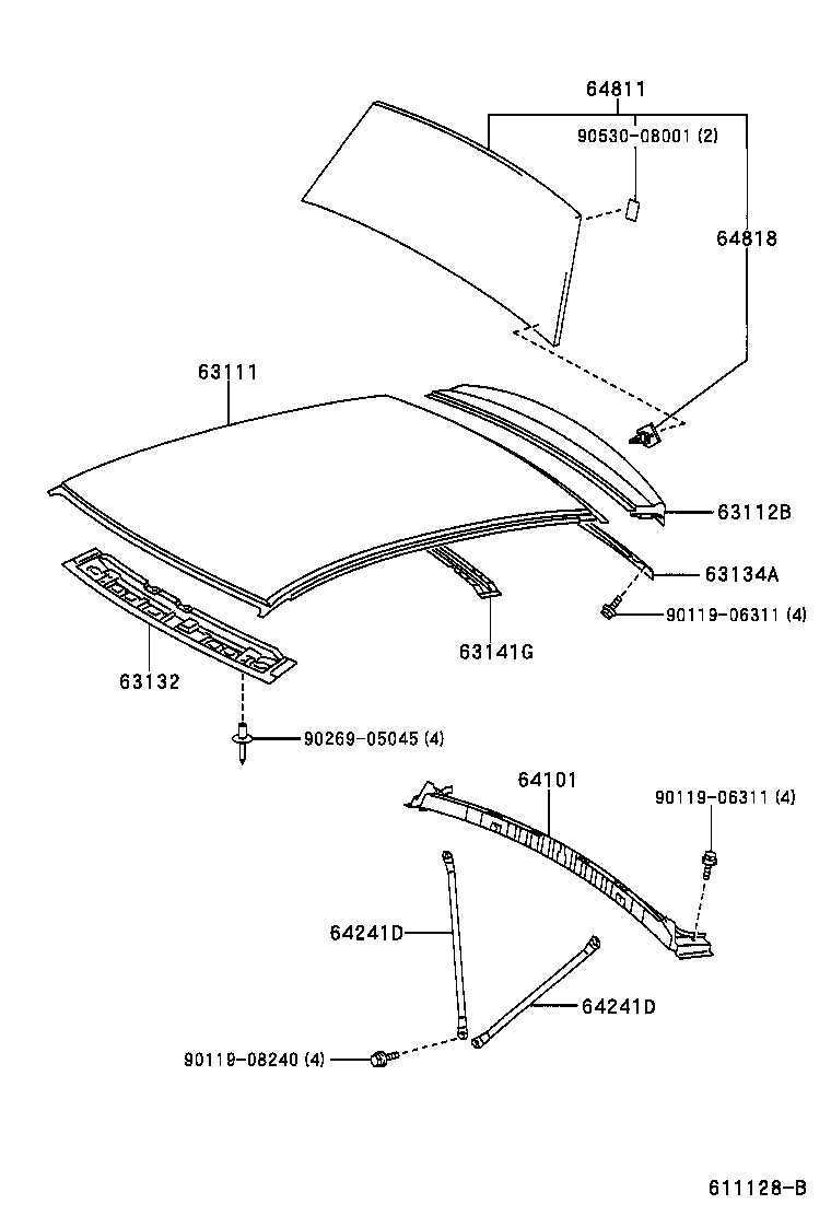 63111-52140 PANEL, ROOF product image