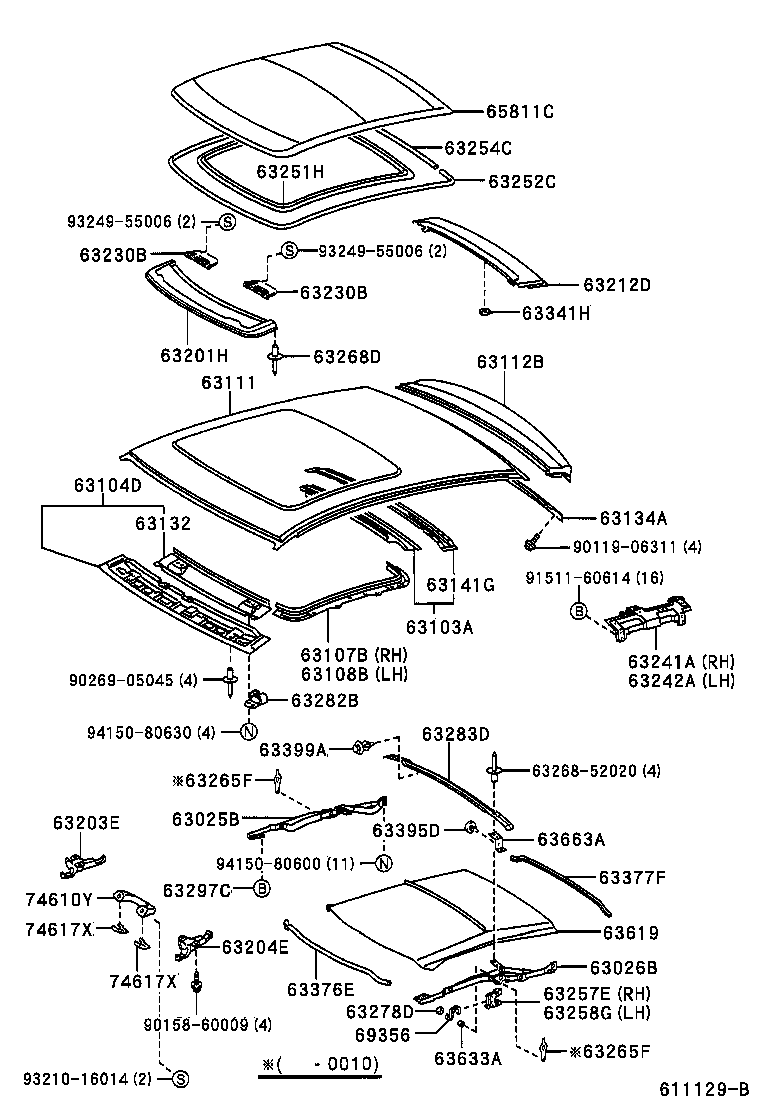 63111-52140 PANEL, ROOF product image