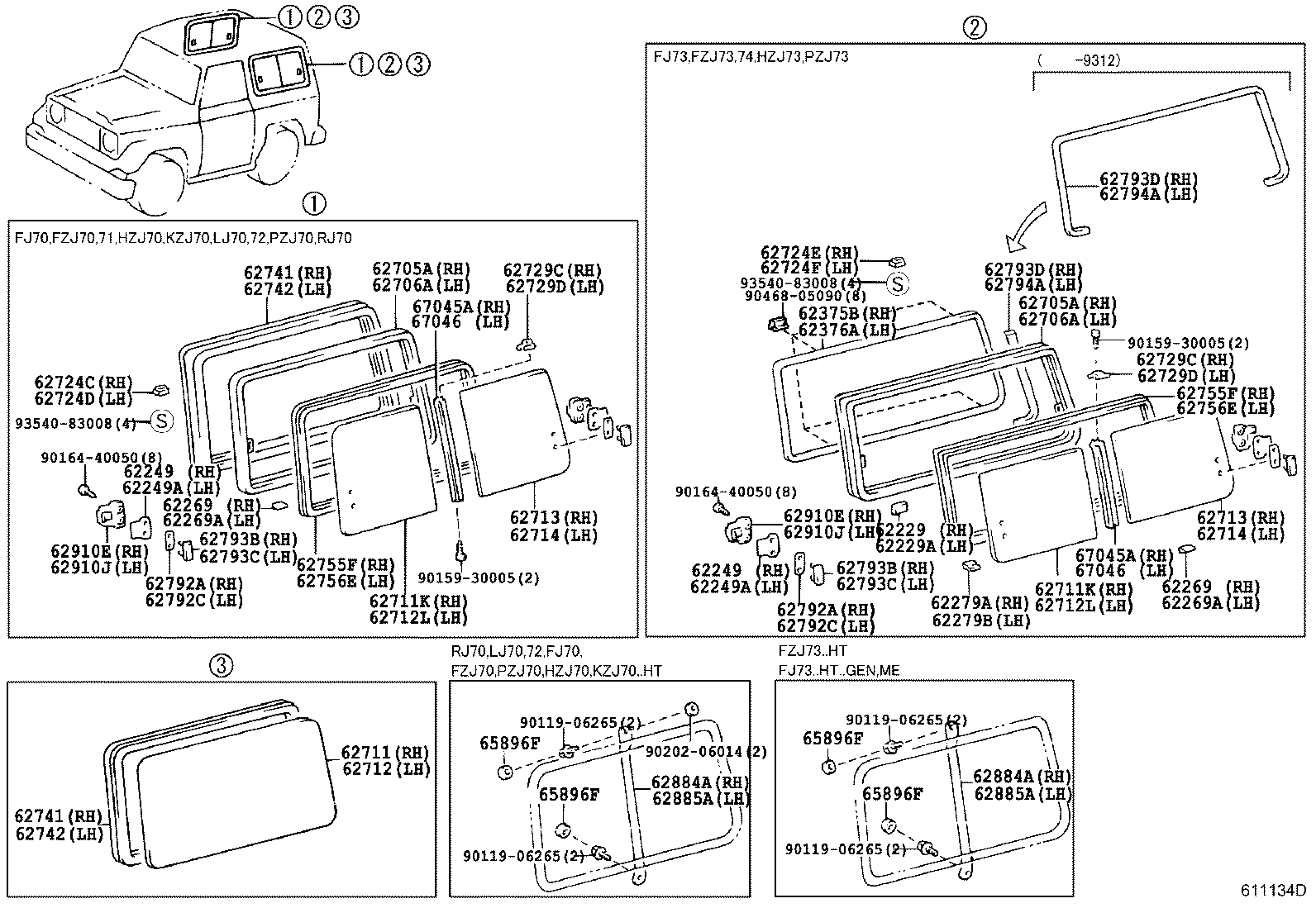 Toyota 62711-90K01 GLASS, QUARTER WINDOW, RH