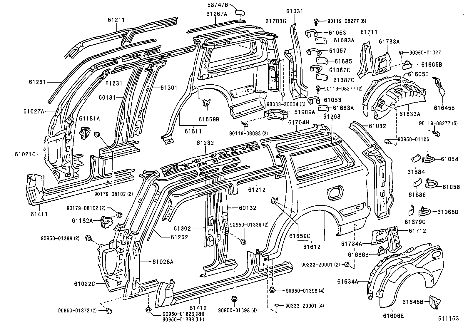 61027-60110 PILLAR SUB-ASSY, FRONT BODY, OUTER RH product image