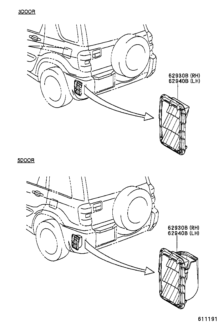 62940-42010 DUCT ASSY, QUARTER VENT, RH product image